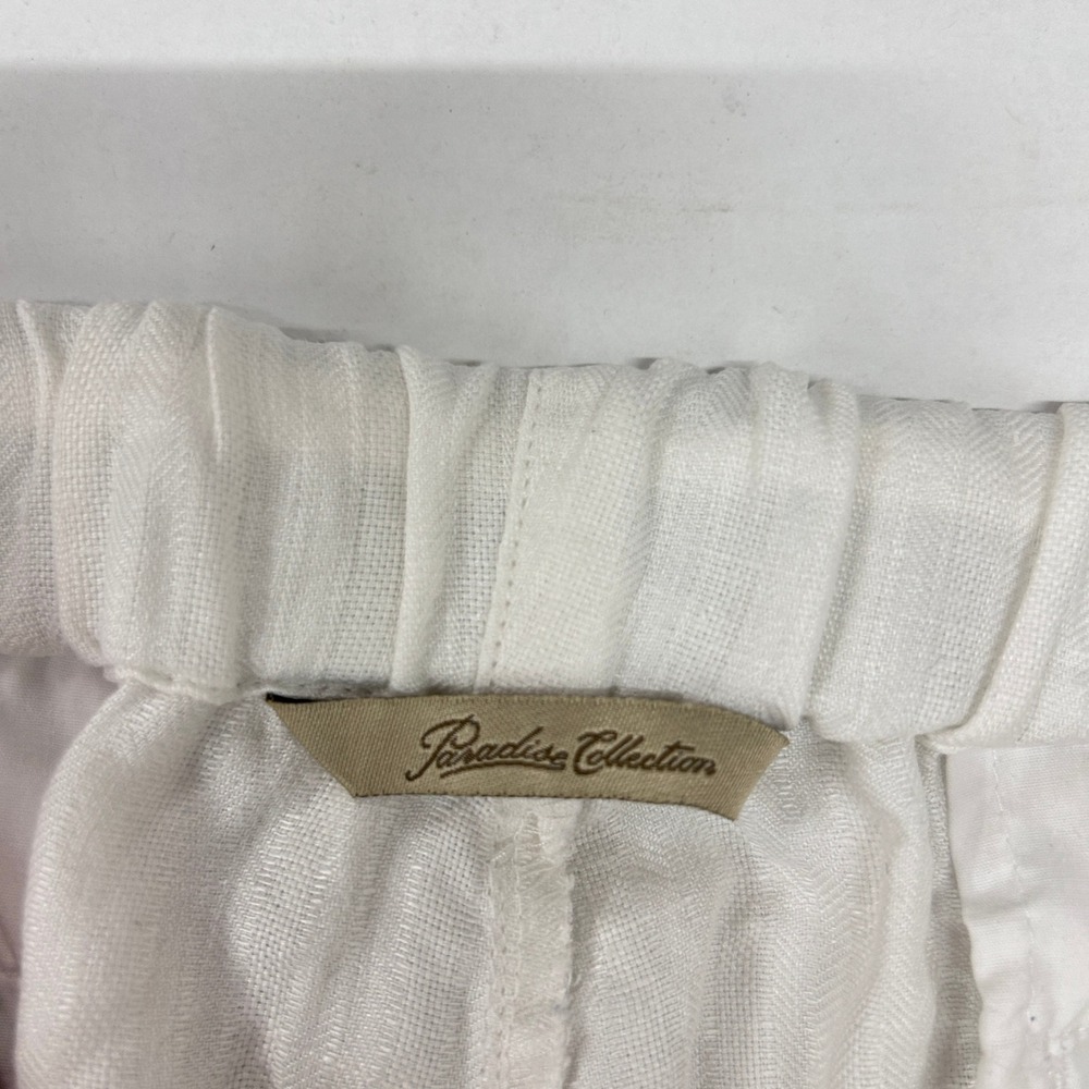 100% Linen Pants XL White Drawstring Relaxed Coastal Resort Euro Summer Womens - Picture 6 of 12